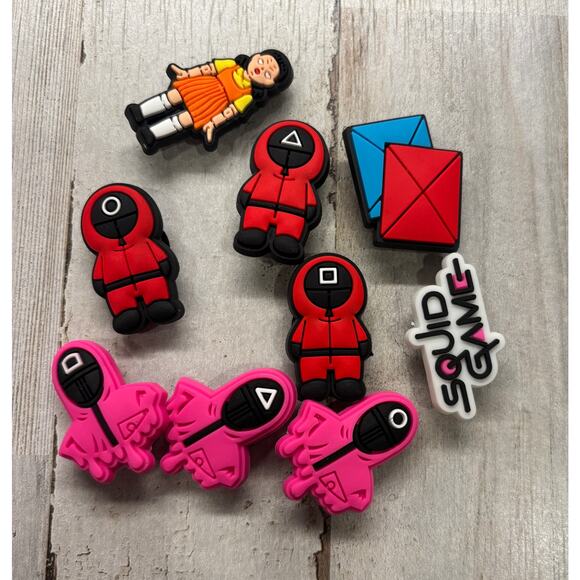 Lot of 9 Squid Games NEW Croc charms for shoes NEW - Picture 1 of 1